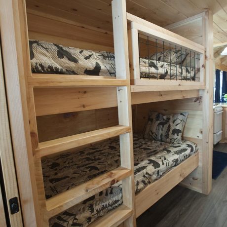 cabin bedroom with bunk beds